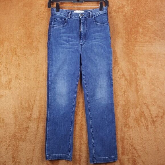 RACHEL COMEY Jeans Womens Size 4 Medium Wash Straight Leg Side Stripe Stretch - Picture 1 of 9